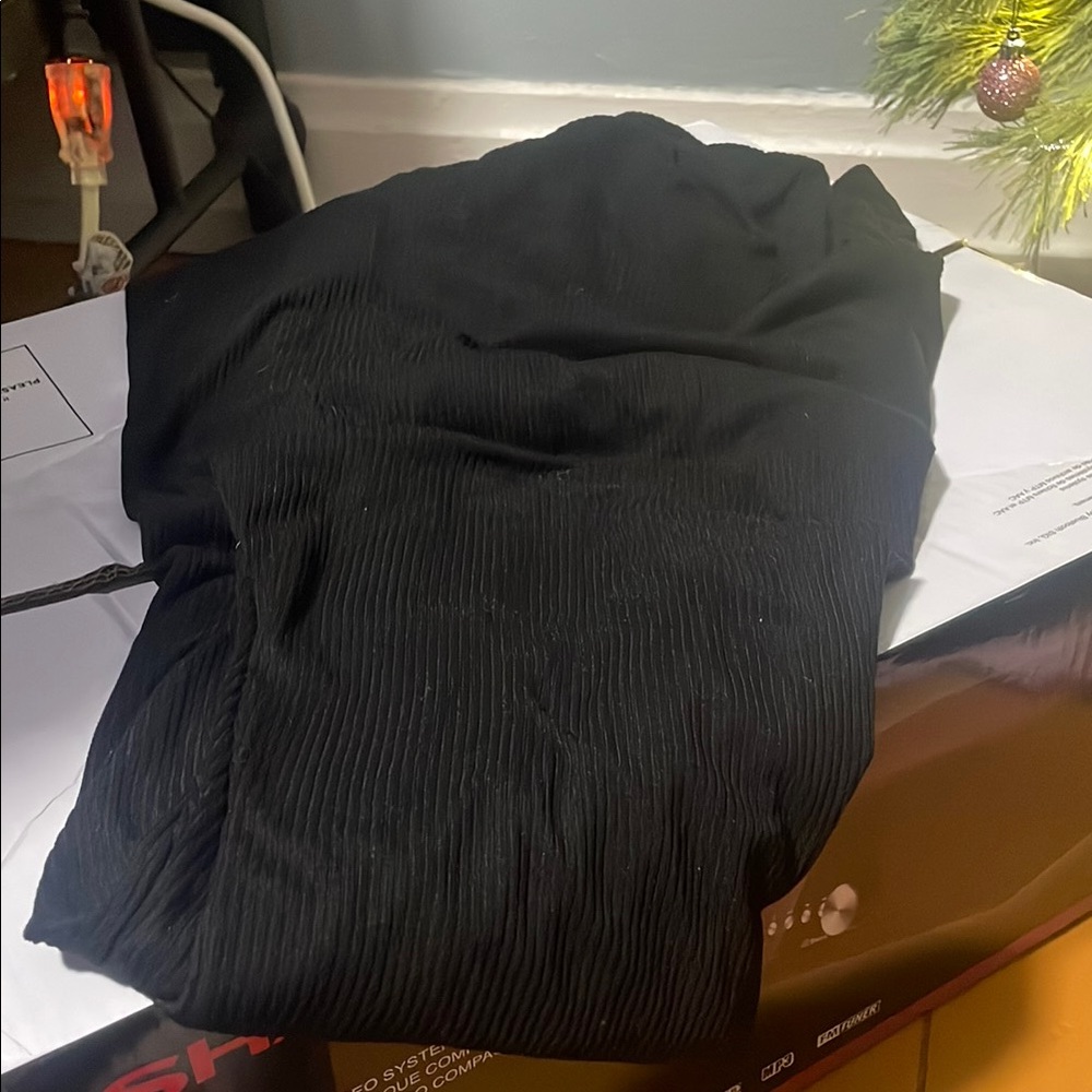 Black flared leggings
